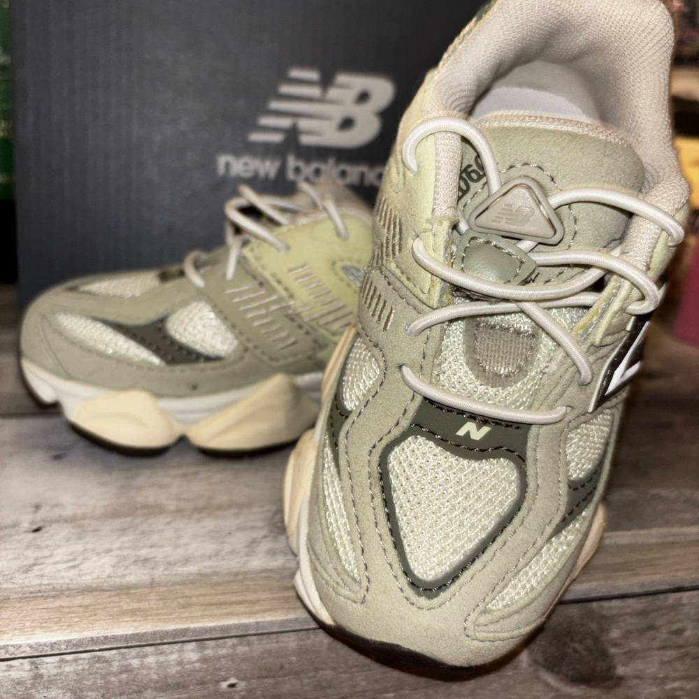 New Balance Kids' Sneakers in Cream and Olive